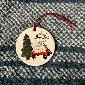 Ceramic Snowman Christmas Ornament